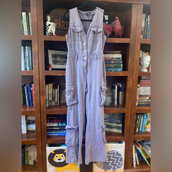 Fashion Nova Lavendar Cargo Jumpsuit - Picture 2 of 6